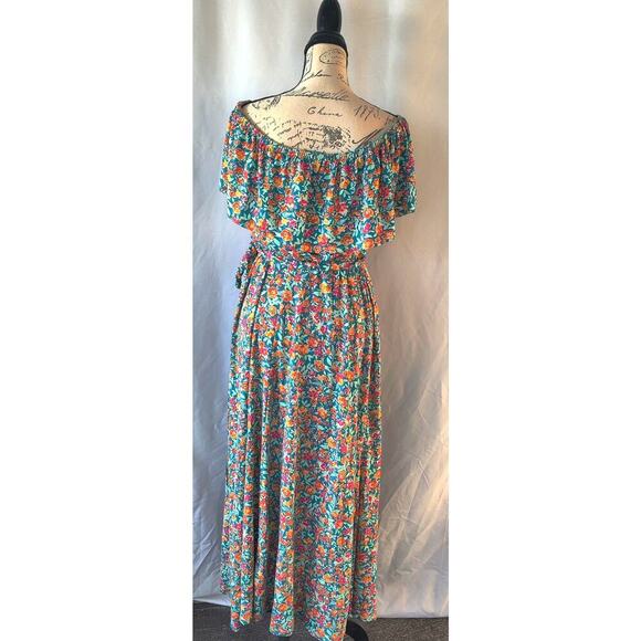Lane Bryant Floral Convertible Off-The-Shoulder Maxi Dres Multicolor 14/16 - Picture 4 of 10